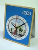 Металлические настольные часы-календарь с логотипом